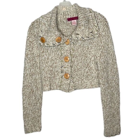 KaiselyCropped Knit Cardigan Sweater. Size Medium. - Picture 1 of 10